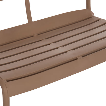 POLYPROPYLENE 2-SEATER BENCH KORVER HM6332.04 CAPPUCCINO 113x65x76Hcm.