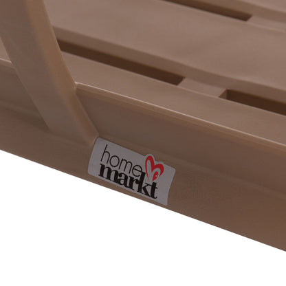 POLYPROPYLENE 2-SEATER BENCH KORVER HM6332.04 CAPPUCCINO 113x65x76Hcm.