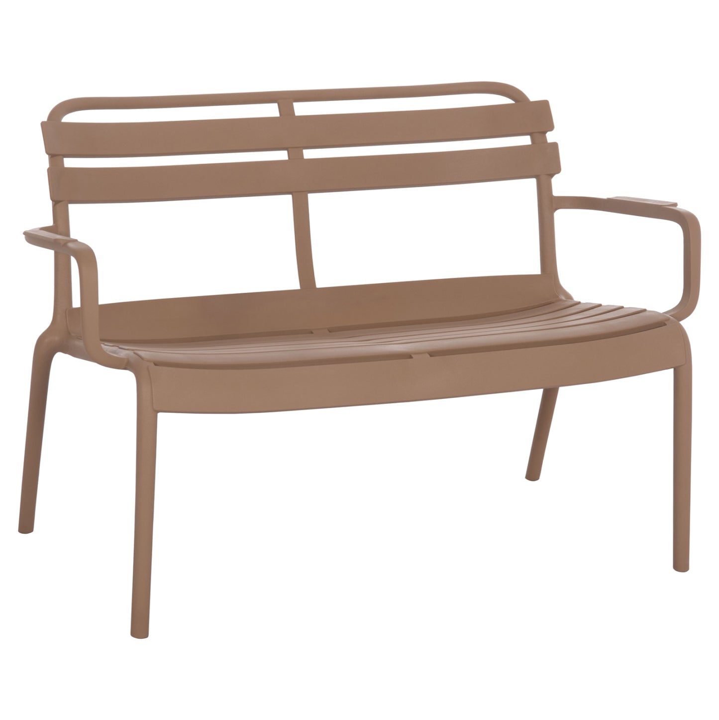 POLYPROPYLENE 2-SEATER BENCH KORVER HM6332.04 CAPPUCCINO 113x65x76Hcm.