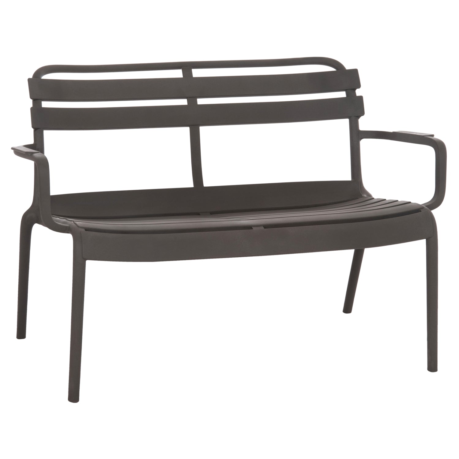 POLYPROPYLENE 2-SEATER BENCH KORVER HM6332.05 DARK OLIVE GREEN 113x65x76Hcm.