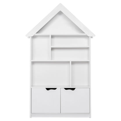 KIDS' BOOKCASE DREY HM18229.01 MELAMINE WHITE 104x30x170Hcm.