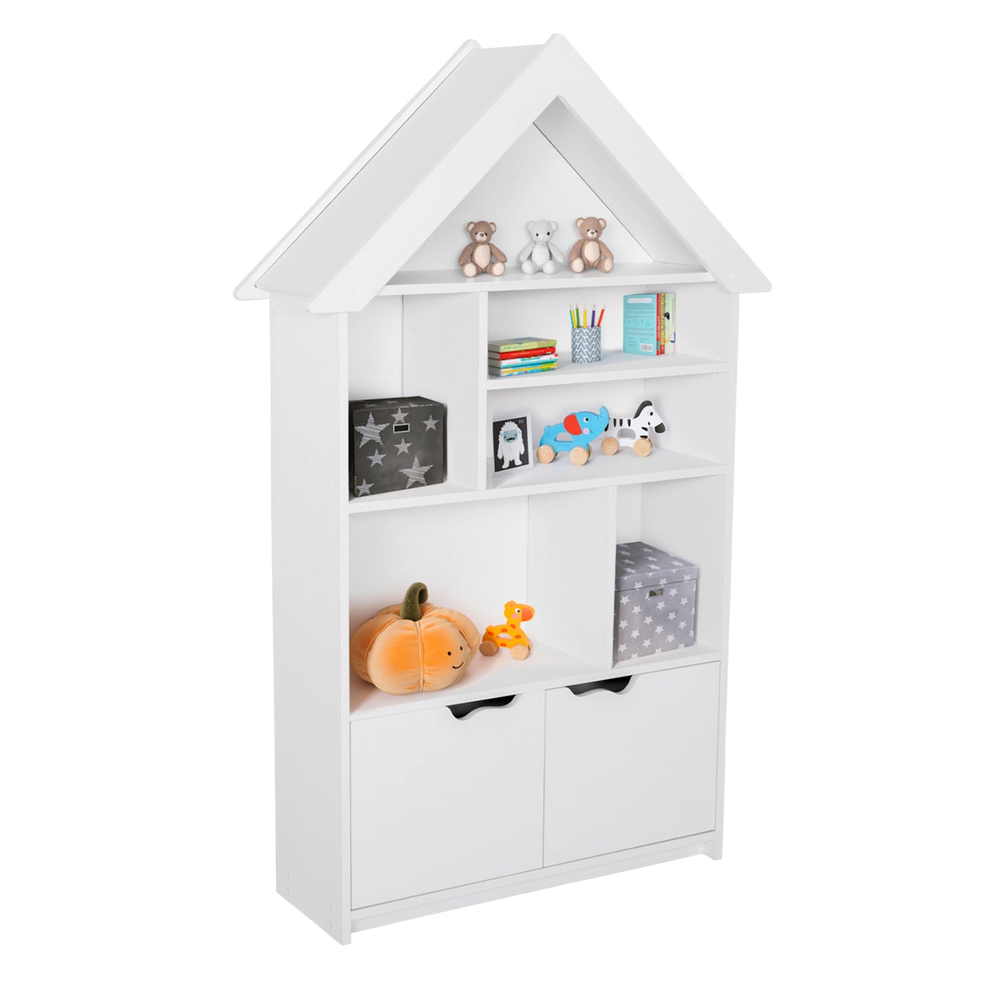 KIDS' BOOKCASE DREY HM18229.01 MELAMINE WHITE 104x30x170Hcm.