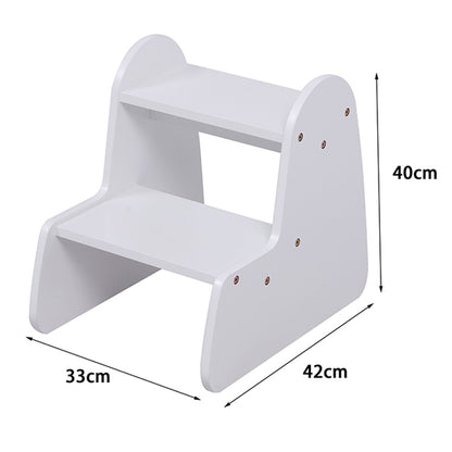 KIDS' STEP STOOL RICKI HM18340.03 MDF & PLYWOOD IN WHITE 33x43.5x40.5Hcm.