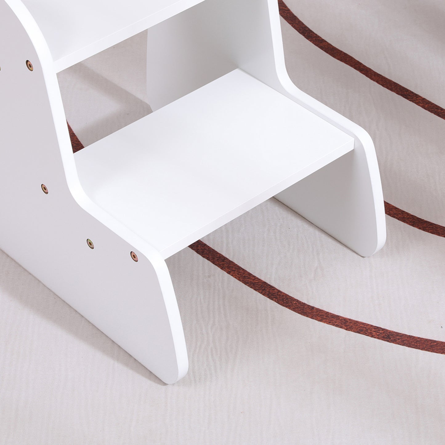KIDS' STEP STOOL RICKI HM18340.03 MDF & PLYWOOD IN WHITE 33x43.5x40.5Hcm.