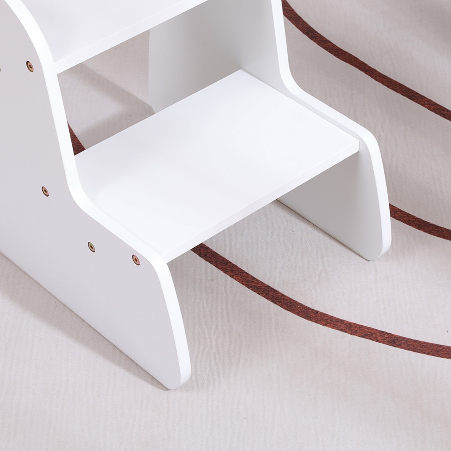 KIDS' STEP STOOL RICKI HM18340.03 MDF & PLYWOOD IN WHITE 33x43.5x40.5Hcm.