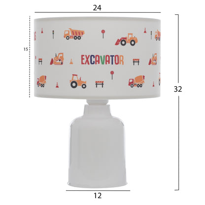 TABLE LAMP BALOO HM7577.04 KID'S ROOM FABRIC CYLINDRICAL "CAP" Φ24x32H