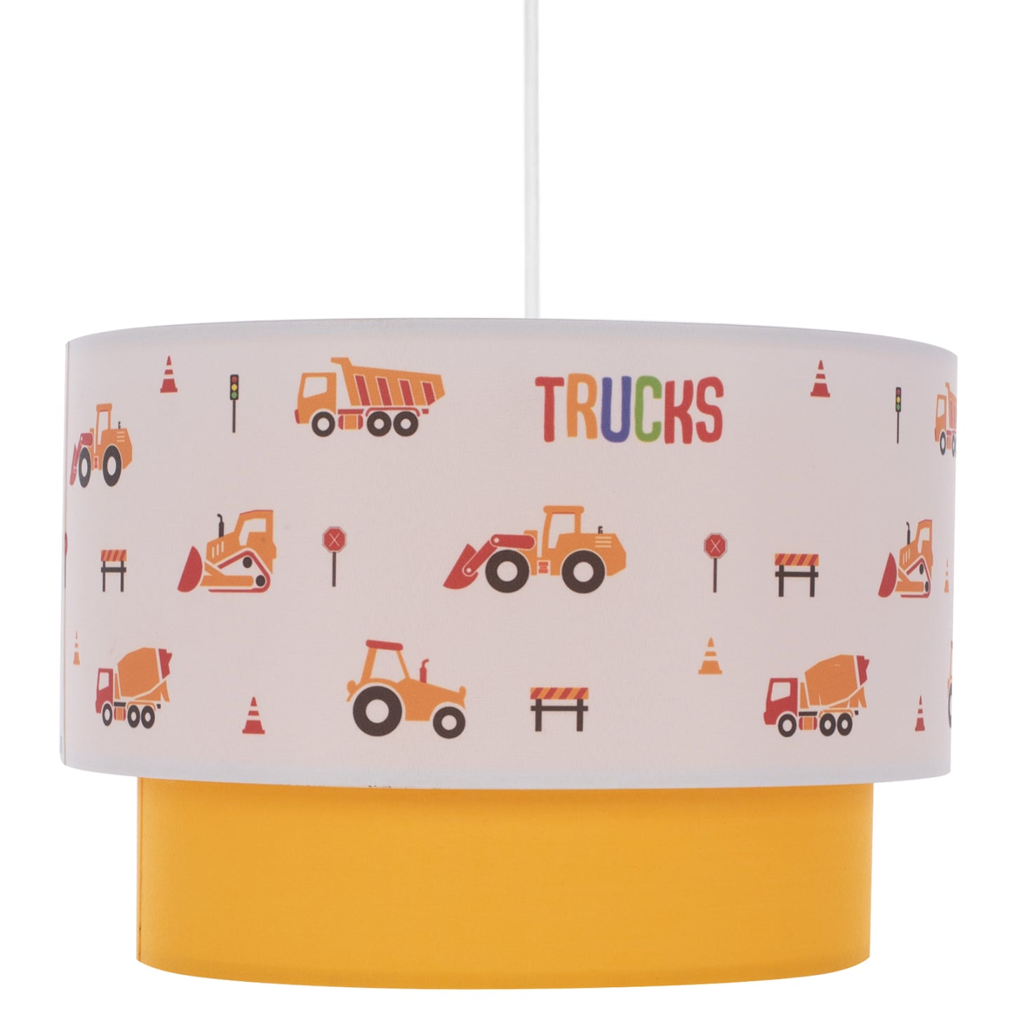 PENDANT CEILING LAMP BALOO HM7572.04 KIDS’ ROOM DOUBLE WHITE-YELLOW WHITE DRUM SHADE