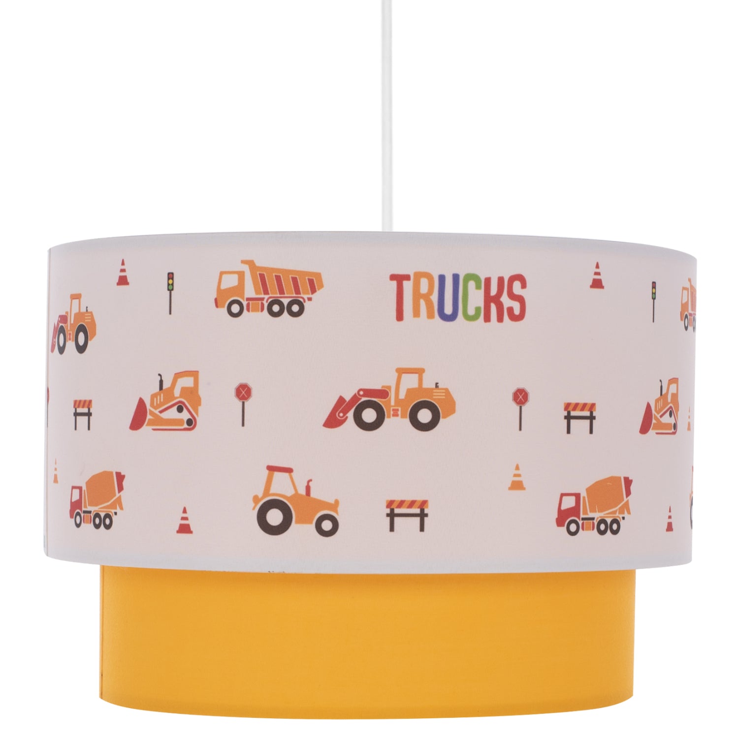 PENDANT CEILING LAMP BALOO HM7572.04 KIDS’ ROOM DOUBLE WHITE-YELLOW WHITE DRUM SHADE