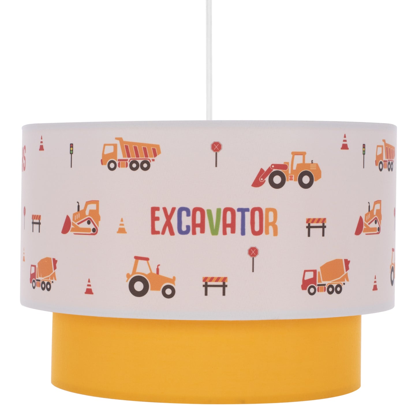 PENDANT CEILING LAMP BALOO HM7572.04 KIDS’ ROOM DOUBLE WHITE-YELLOW WHITE DRUM SHADE