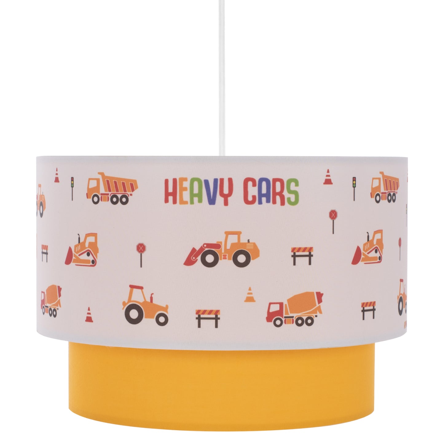 PENDANT CEILING LAMP BALOO HM7572.04 KIDS’ ROOM DOUBLE WHITE-YELLOW WHITE DRUM SHADE