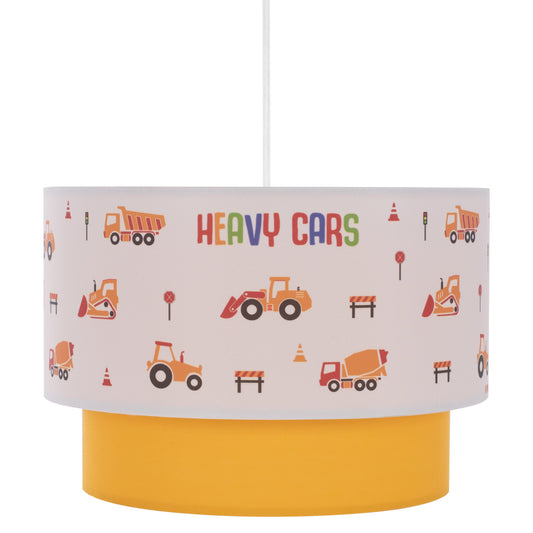 PENDANT CEILING LAMP BALOO HM7572.04 KIDS’ ROOM DOUBLE WHITE-YELLOW WHITE DRUM SHADE