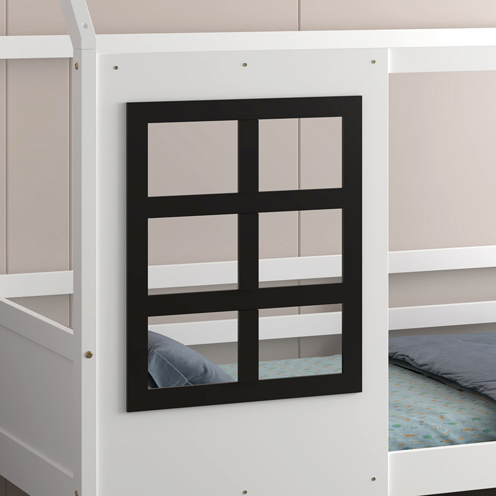 KID'S BED t.MONTESSORI DOMER HM742.01 PINE WOOD IN WHITE--MATTRESS 90x190cm.
