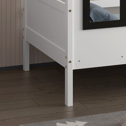 KID'S BED t.MONTESSORI DOMER HM742.01 PINE WOOD IN WHITE--MATTRESS 90x190cm.