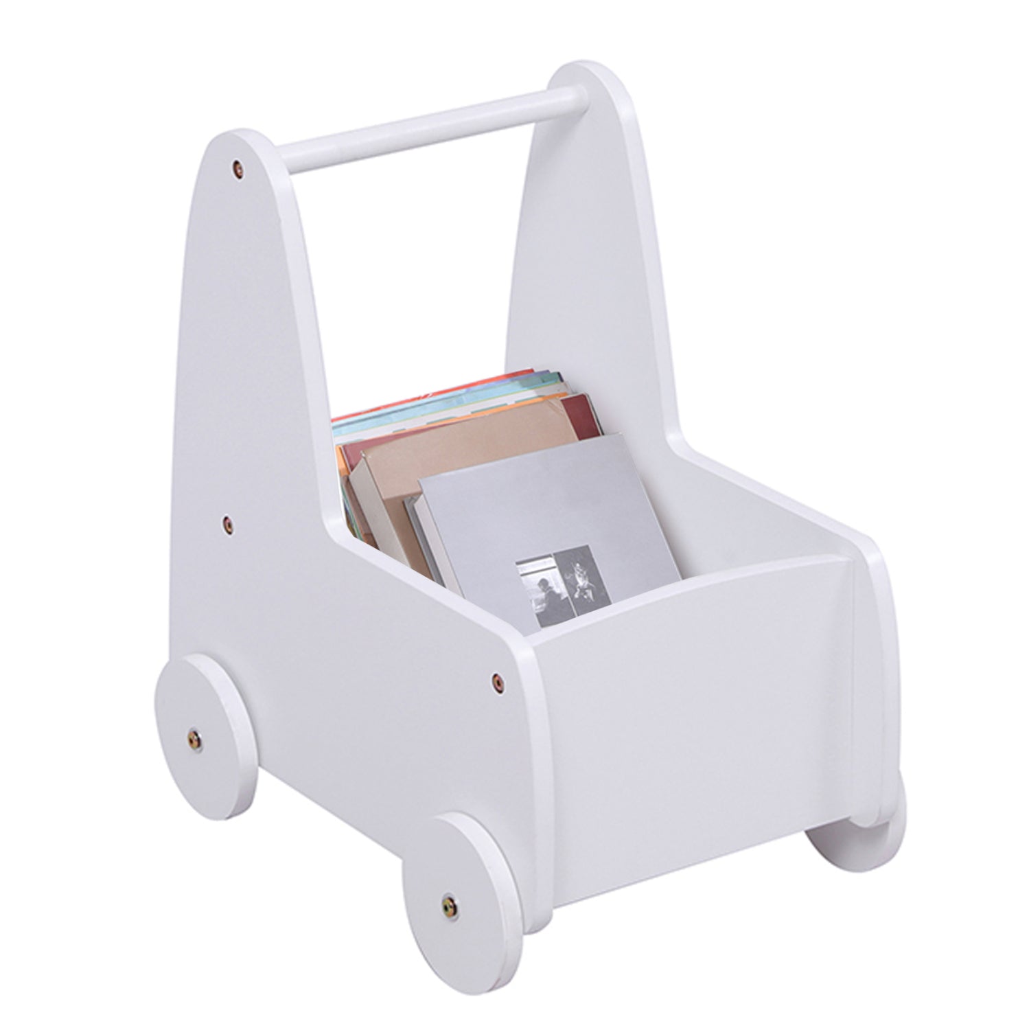 KIDS' STROLLER/CART RICKI HM18341.03 MDF & PLYWOOD IN WHITE 33x45x50Hcm.
