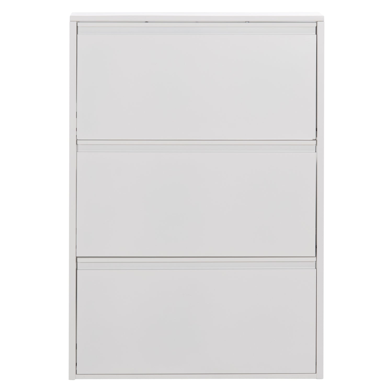 SHOE CABINET STARK HM6633.02 METAL IN WHITE--3 MAGNETIC DOORS 71x15x103Hcm.