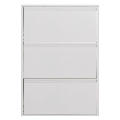 SHOE CABINET STARK HM6633.02 METAL IN WHITE--3 MAGNETIC DOORS 71x15x103Hcm.