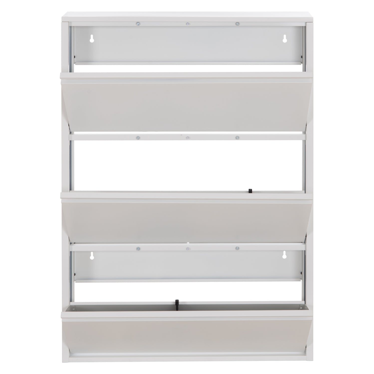 SHOE CABINET STARK HM6633.02 METAL IN WHITE--3 MAGNETIC DOORS 71x15x103Hcm.