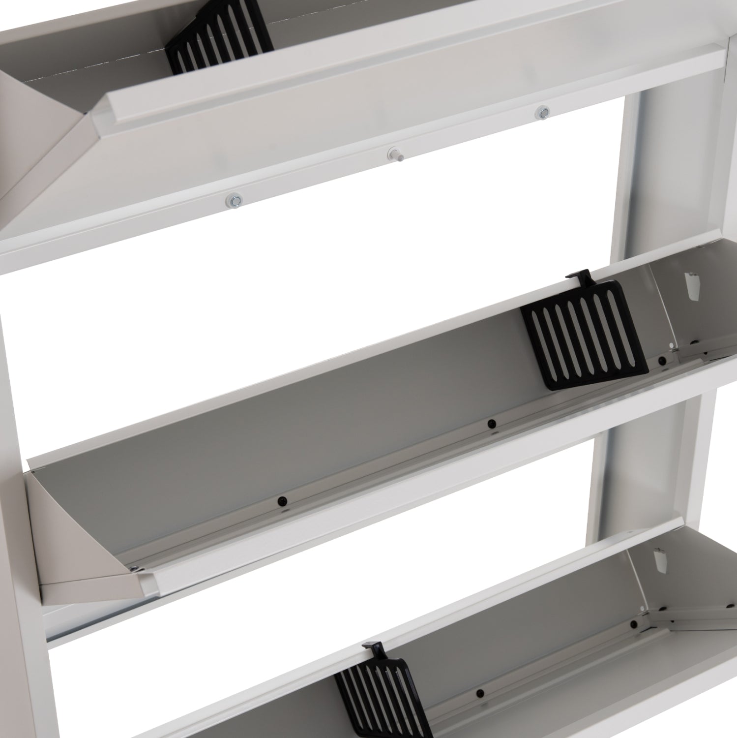 SHOE CABINET STARK HM6633.02 METAL IN WHITE--3 MAGNETIC DOORS 71x15x103Hcm.