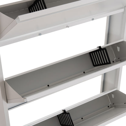 SHOE CABINET STARK HM6633.02 METAL IN WHITE--3 MAGNETIC DOORS 71x15x103Hcm.