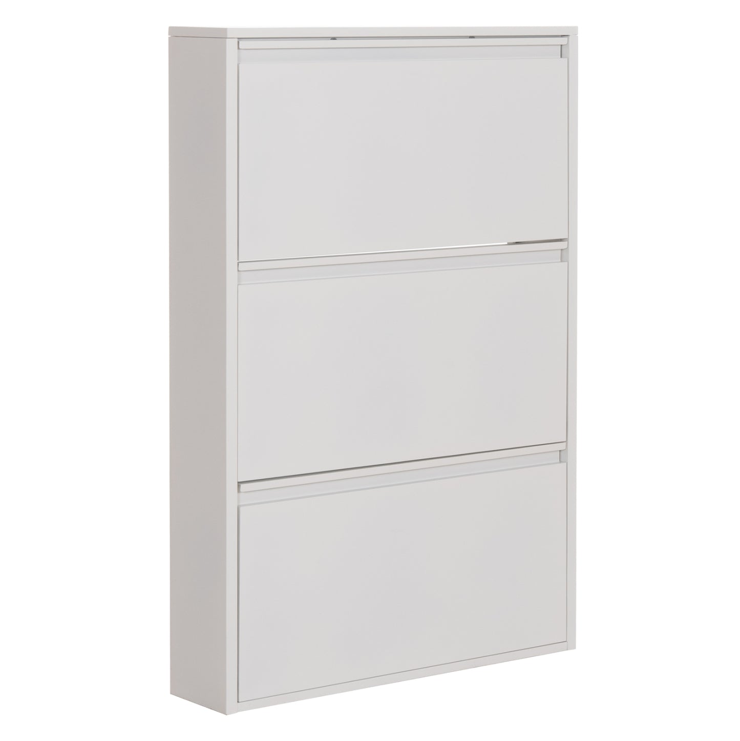 SHOE CABINET STARK HM6633.02 METAL IN WHITE--3 MAGNETIC DOORS 71x15x103Hcm.
