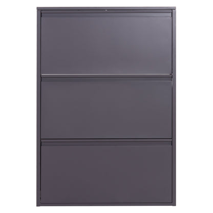 SHOE CABINET STARK HM6633.03 METAL IN ANTHRACITE--3 MAGNETIC DOORS 71x15x103Hcm.