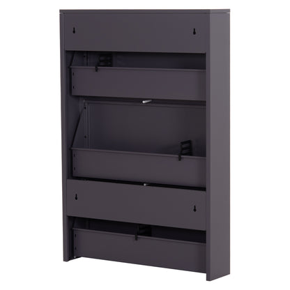 SHOE CABINET STARK HM6633.03 METAL IN ANTHRACITE--3 MAGNETIC DOORS 71x15x103Hcm.