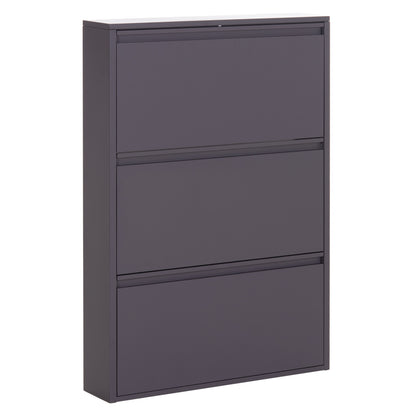 SHOE CABINET STARK HM6633.03 METAL IN ANTHRACITE--3 MAGNETIC DOORS 71x15x103Hcm.