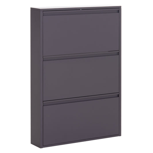 SHOE CABINET STARK HM6633.03 METAL IN ANTHRACITE--3 MAGNETIC DOORS 71x15x103Hcm.