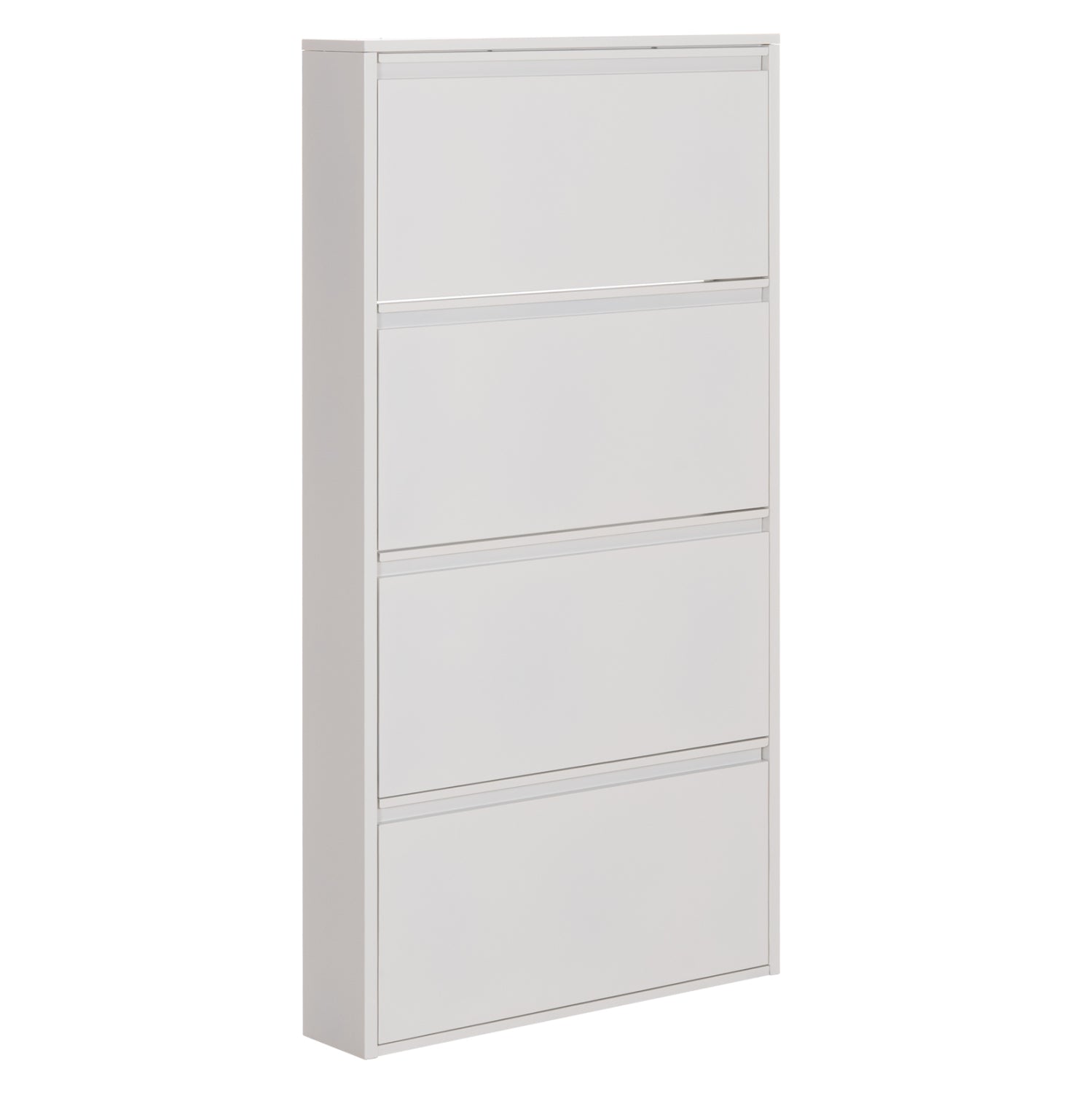 SHOE CABINET STARK HM6634.02 METAL IN WHITE--4 MAGNETIC DOORS 71x15x137Hcm.