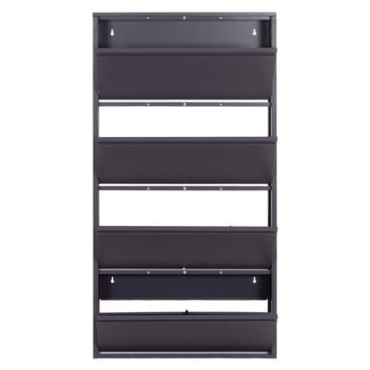 SHOE CABINET STARK HM6634.03 METAL IN ANTHRACITE--4 MAGNETIC DOORS 71x15x137Hcm.