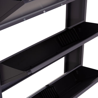 SHOE CABINET STARK HM6634.03 METAL IN ANTHRACITE--4 MAGNETIC DOORS 71x15x137Hcm.