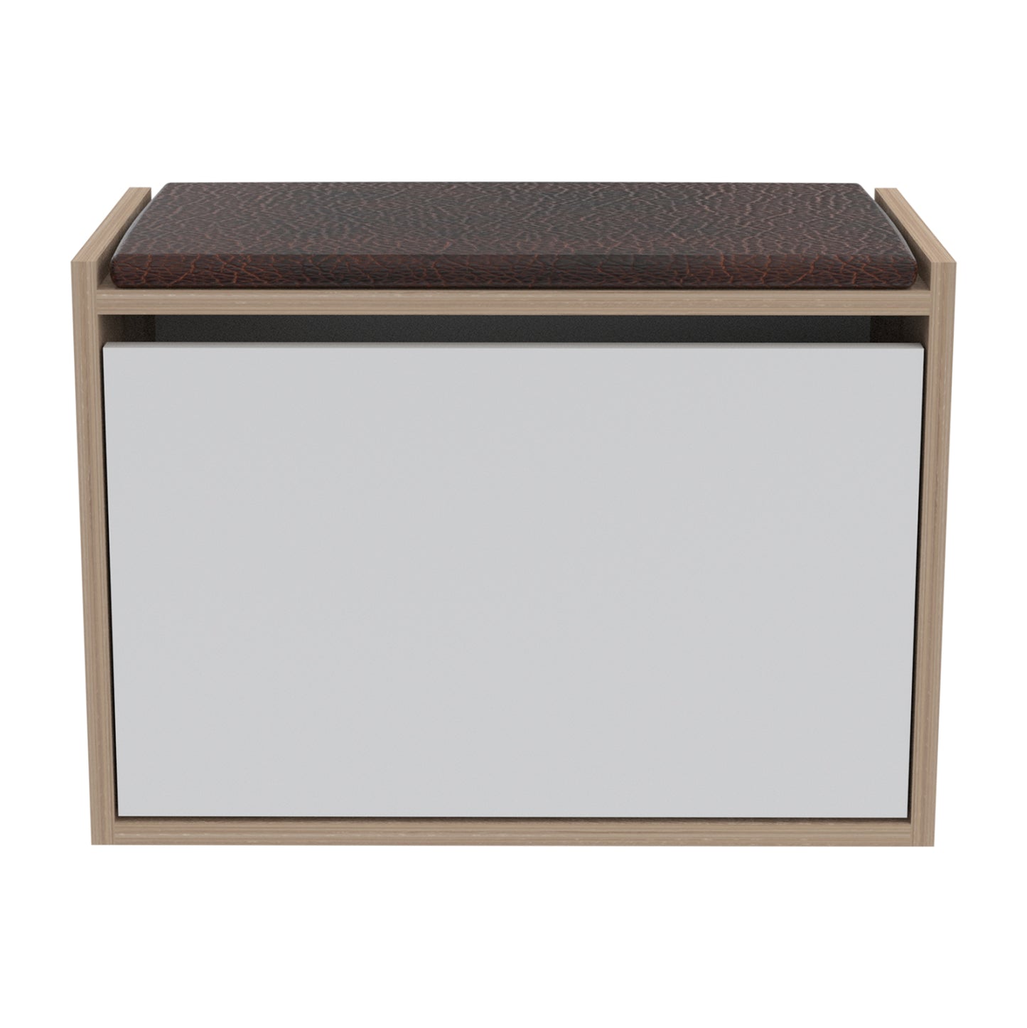 SHOE RACK WITH SEAT VIDAL HM18190.01 MELAMINE IN SONAMA-WHITE 60x30x45Hcm.