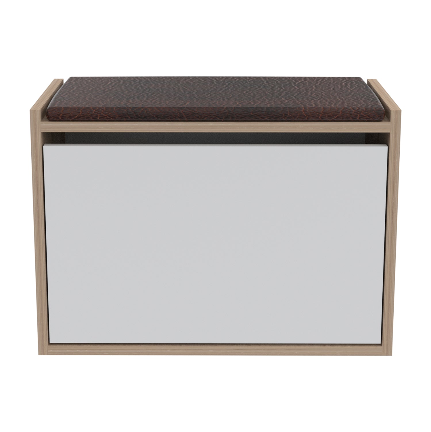 SHOE RACK WITH SEAT VIDAL HM18190.01 MELAMINE IN SONAMA-WHITE 60x30x45Hcm.