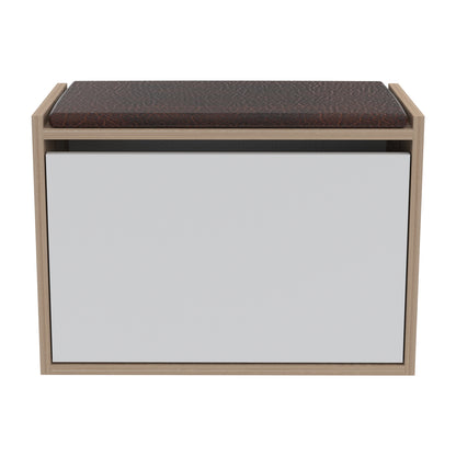SHOE RACK WITH SEAT VIDAL HM18190.01 MELAMINE IN SONAMA-WHITE 60x30x45Hcm.