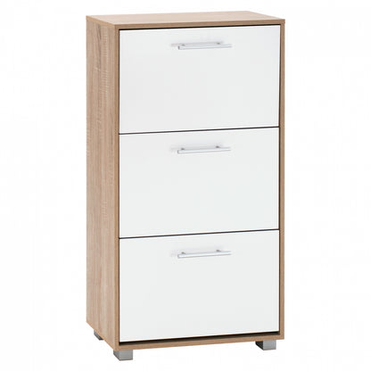Shoe Cabinet Melamine 3seater HM2221.06 Sonama-White 62x24x110cm