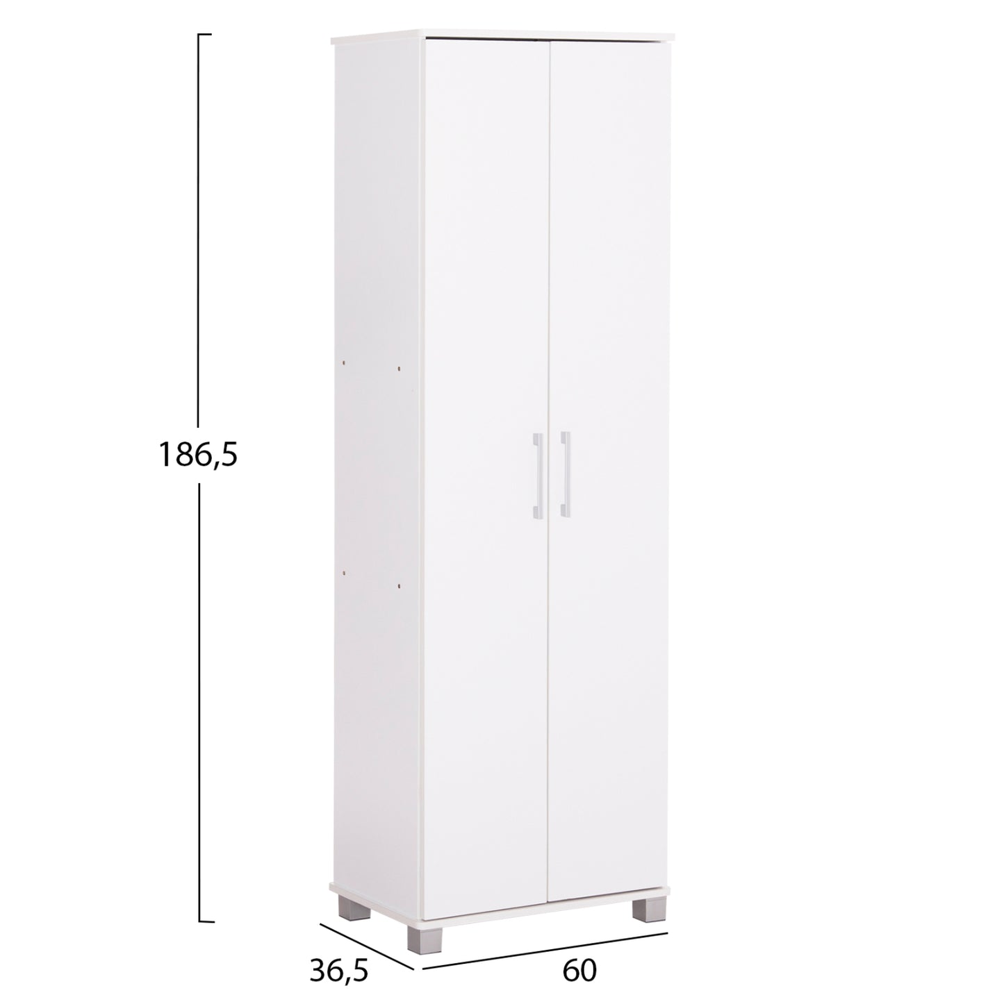 SHOE CABINET CLUSE HM2403.03 MELAMINE IN WHITE COLOR 60Χ36.5Χ186.5Hcm.