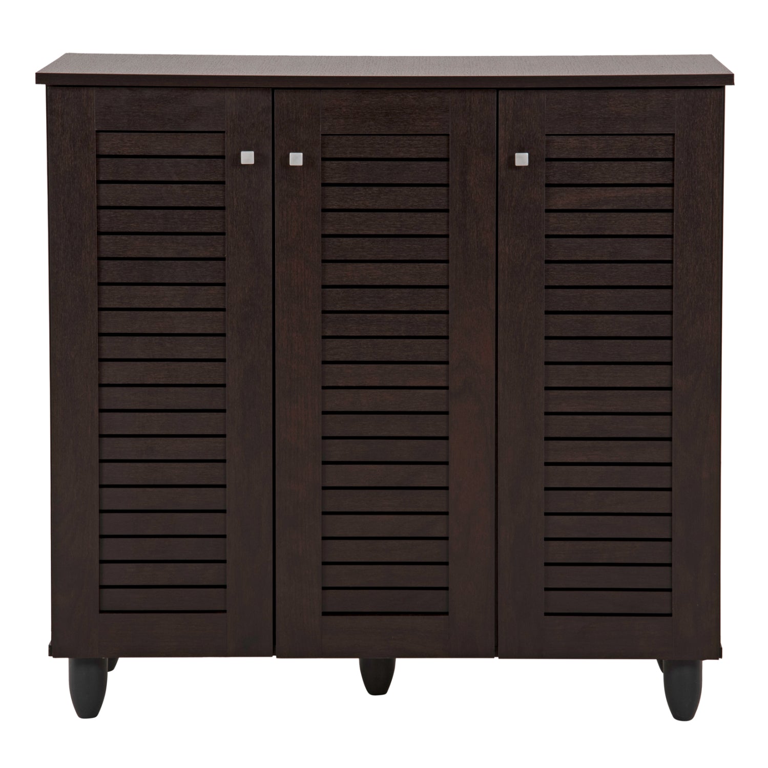 SHOE CABINET PROLLY HM9609.01 MELAMINE IN WENGE-3 DOORS-4 SHELVES 87x32x88Hcm.