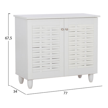 SHOE CABINET CASSIOPE MELAMINE WHITE WITH LEGS 77Χ34Χ67.5Hcm.HM2208.05