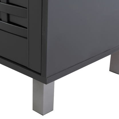 SHOE CABINET KAILENA HM2230.10 MELAMINE IN DARK GREY 77x40x121.5H