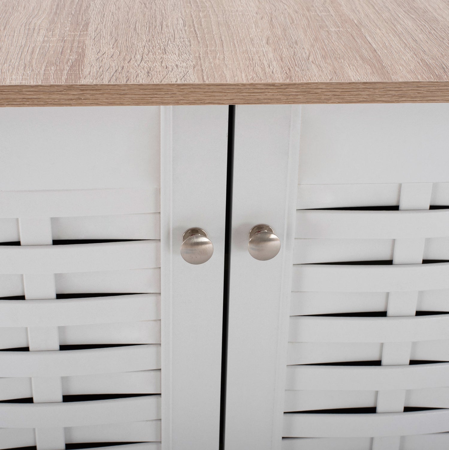 Shoe Cabinet Melamine with 3 Doors HM2211.06 Sonama-White 114,5x34x68cm