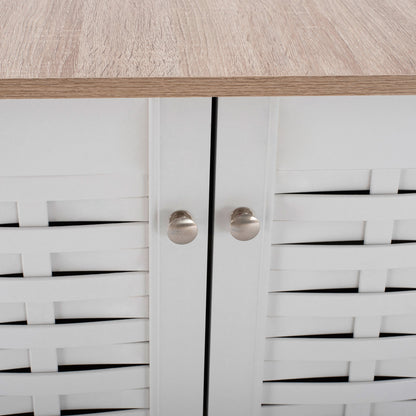 Shoe Cabinet Melamine with 3 Doors HM2211.06 Sonama-White 114,5x34x68cm