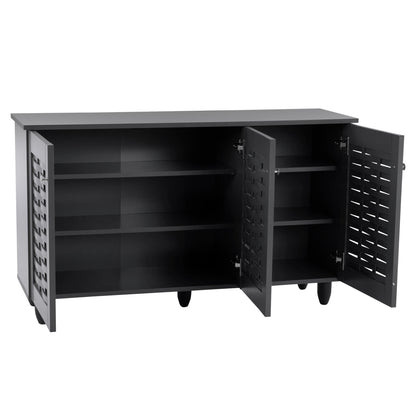 Shoe Cabinet Wooden 3 Doors HM2211.10 Grey 114x34x68