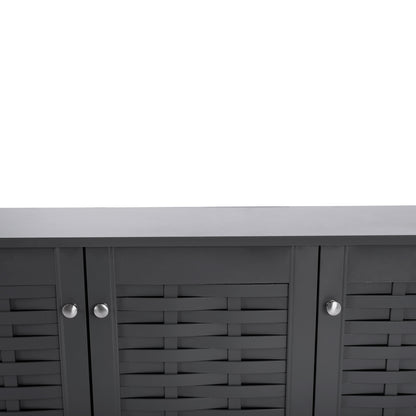 Shoe Cabinet Wooden 3 Doors HM2211.10 Grey 114x34x68