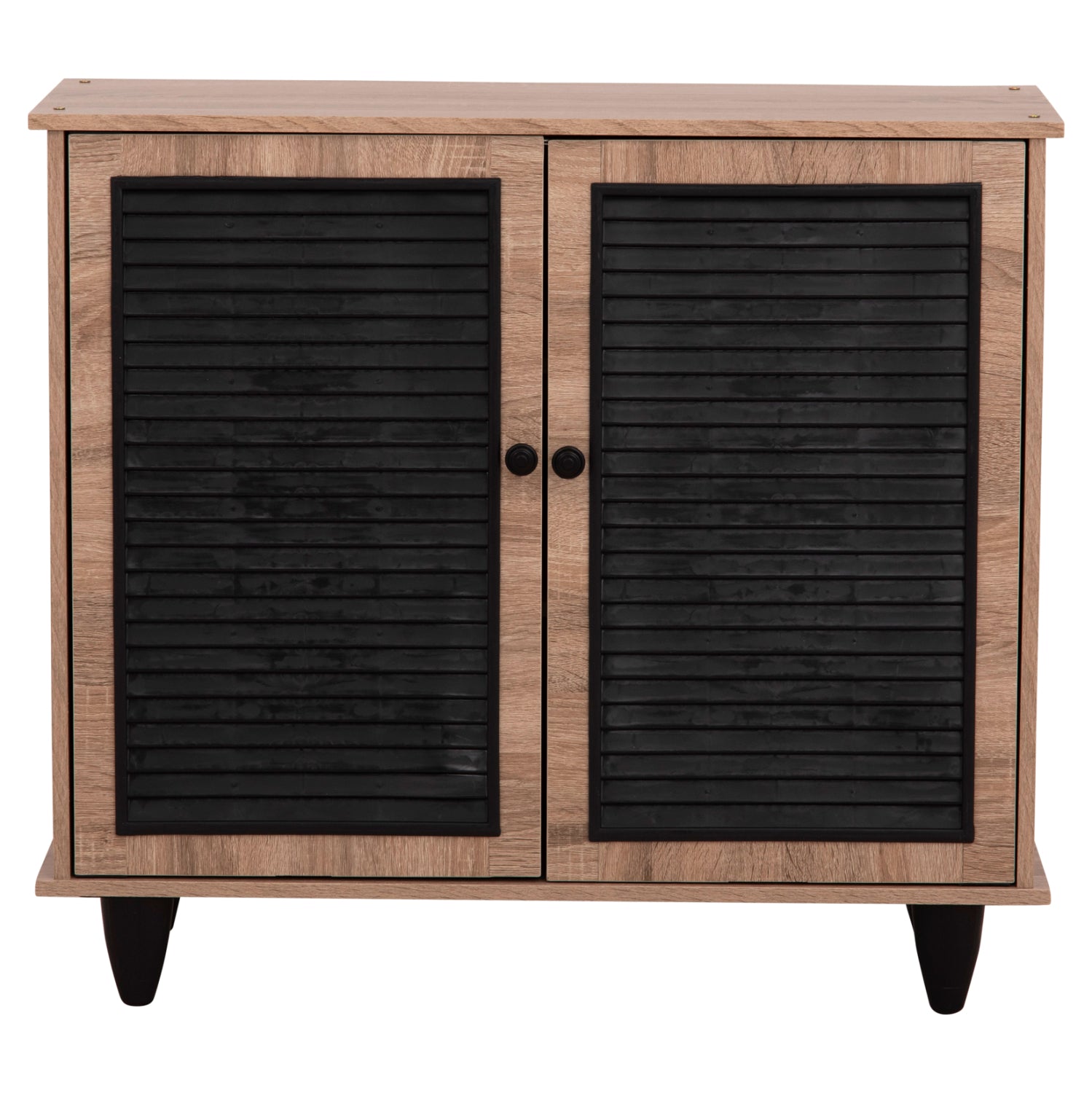 SHOE CABINET MCKENNA HM2266.02 MELAMINE IN SONAMA-BLACK 77x30x69Hcm.
