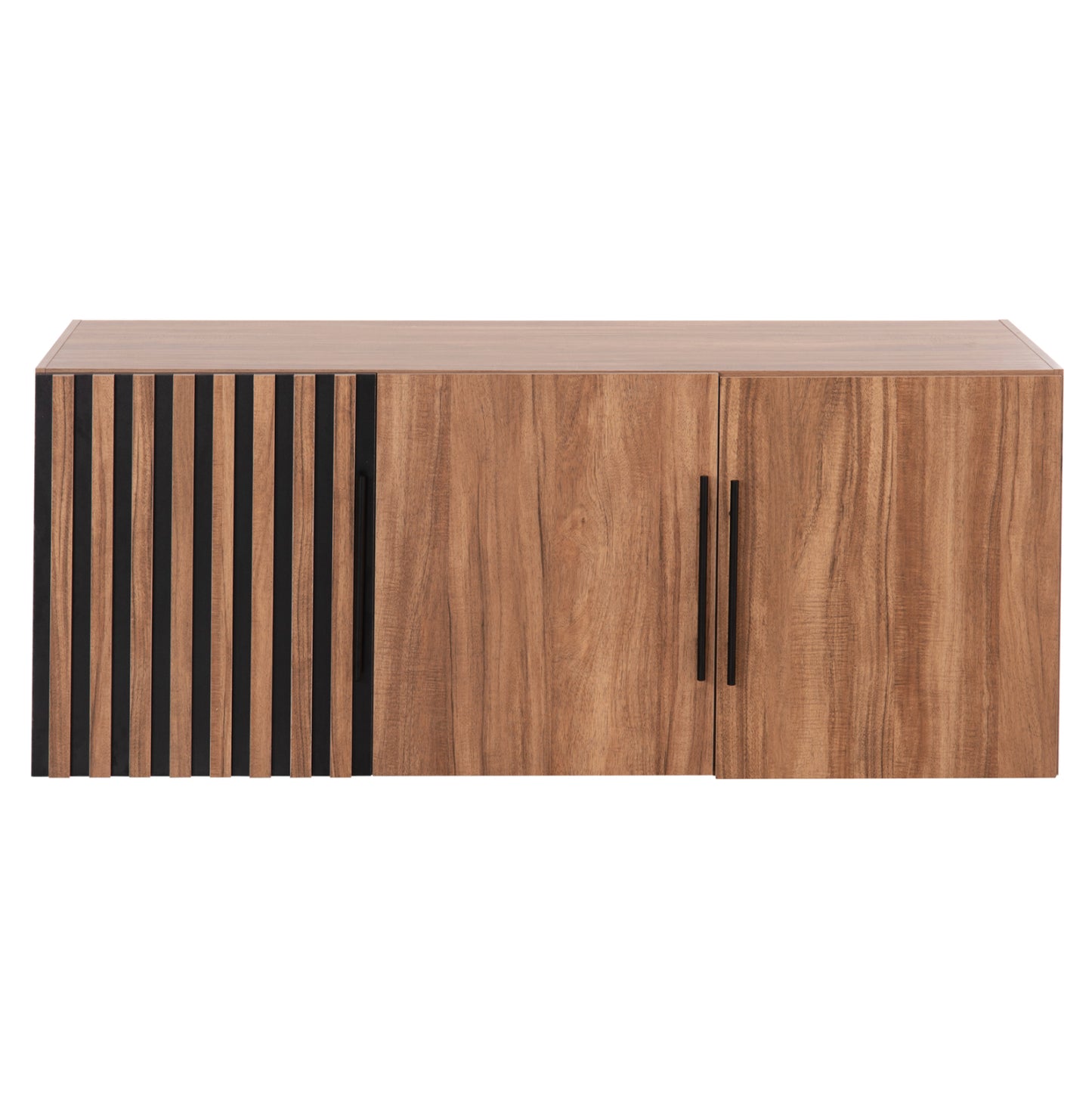 WARDROBE 3-LEAF LOFT HARRY HM18391.01 MELAMINE IN NATURAL WOOD & BLACK 150x55.5x60Hcm.