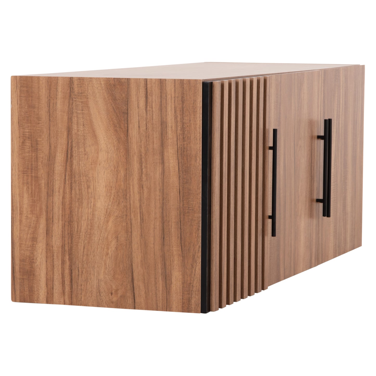 WARDROBE 3-LEAF LOFT HARRY HM18391.01 MELAMINE IN NATURAL WOOD & BLACK 150x55.5x60Hcm.