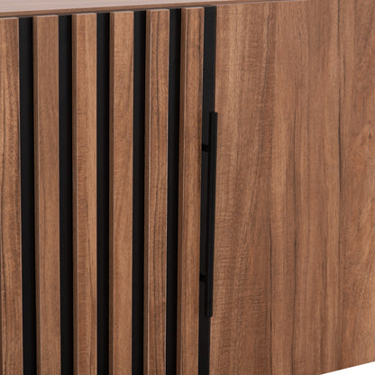 WARDROBE 3-LEAF LOFT HARRY HM18391.01 MELAMINE IN NATURAL WOOD & BLACK 150x55.5x60Hcm.