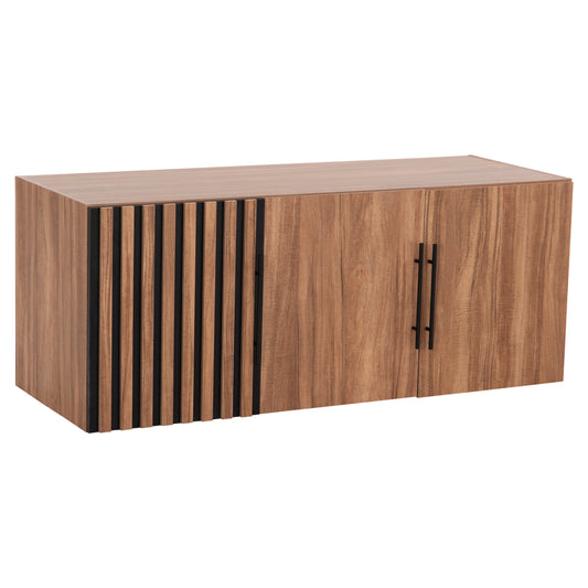 WARDROBE 3-LEAF LOFT HARRY HM18391.01 MELAMINE IN NATURAL WOOD & BLACK 150x55.5x60Hcm.