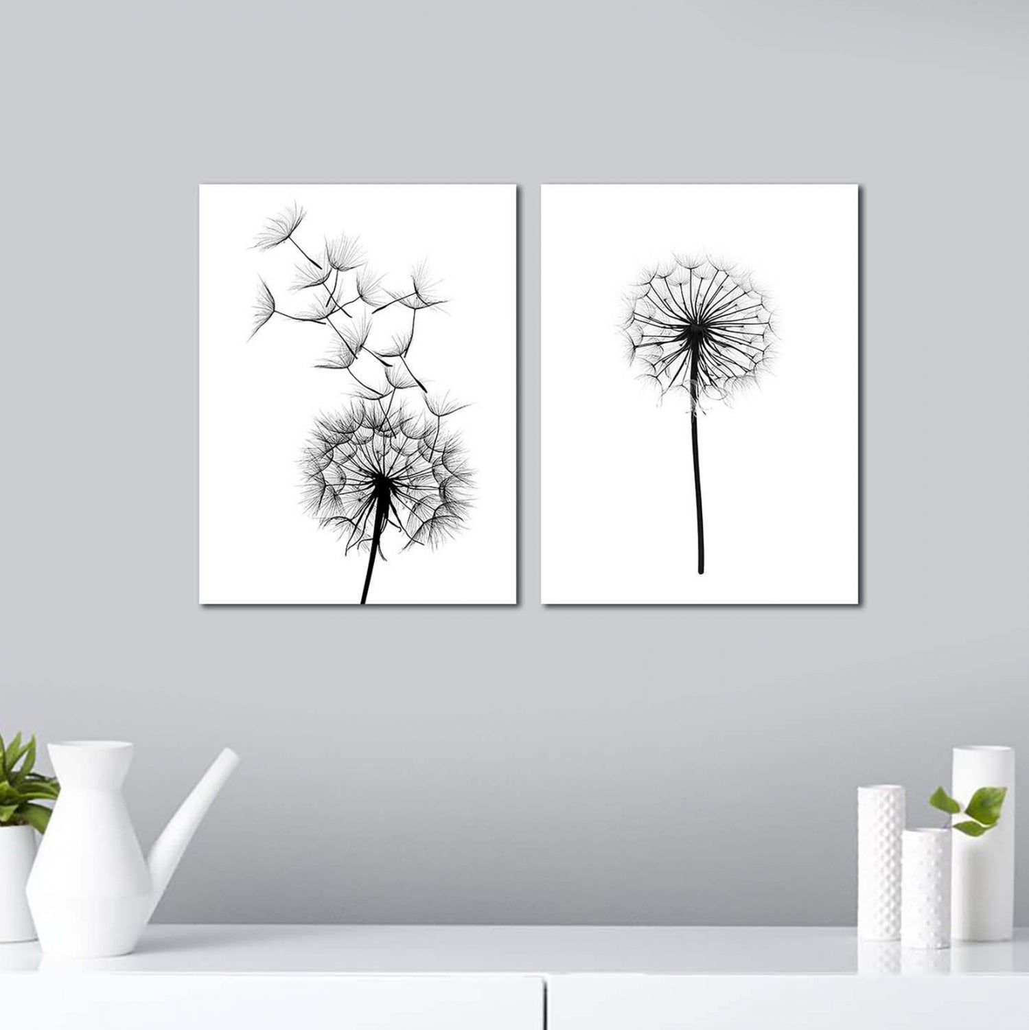 Canvas 2 piece set MDF Dandelion HM7203.02 60x40x2,7  cm.