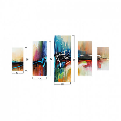 5 PCS MDF PAINTING ABSTRACT COLORS 82Χ56x3  HM7202.02